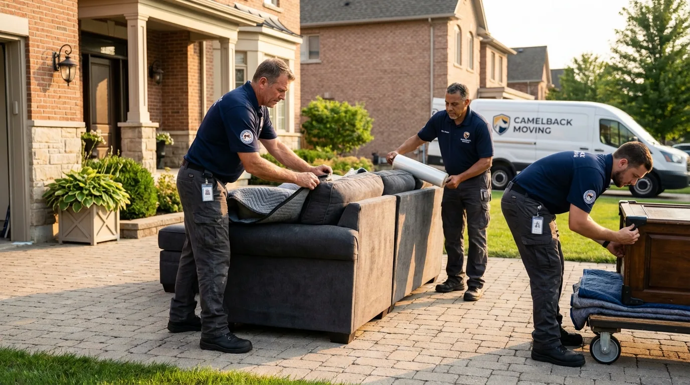 Large estate moving crew wrapping furniture in Willard, UT